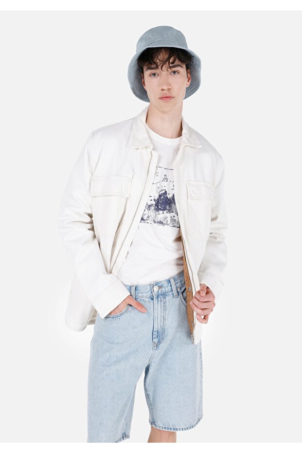 Regular Fit Zippered Lined Men's Denim Jacket