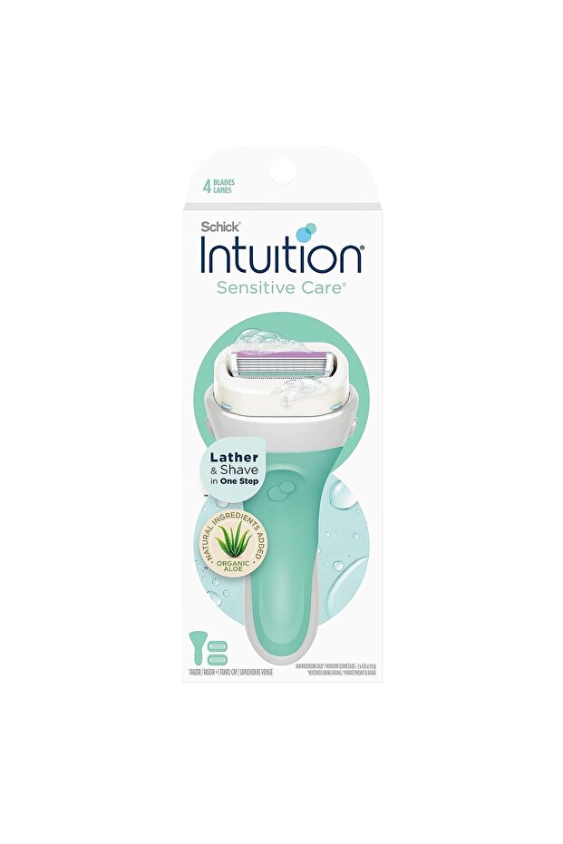 Schick Intuition Razor for Sensitive Skin | 1 Razor + 2 Blades with Aloe - 1