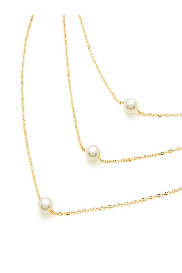 Üç Katmanlı İncili Kolye - 1