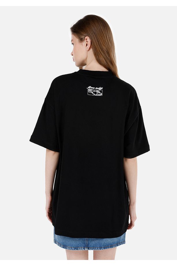 UNISEX Lilseb Sloganlı Siyah Tişört - 2