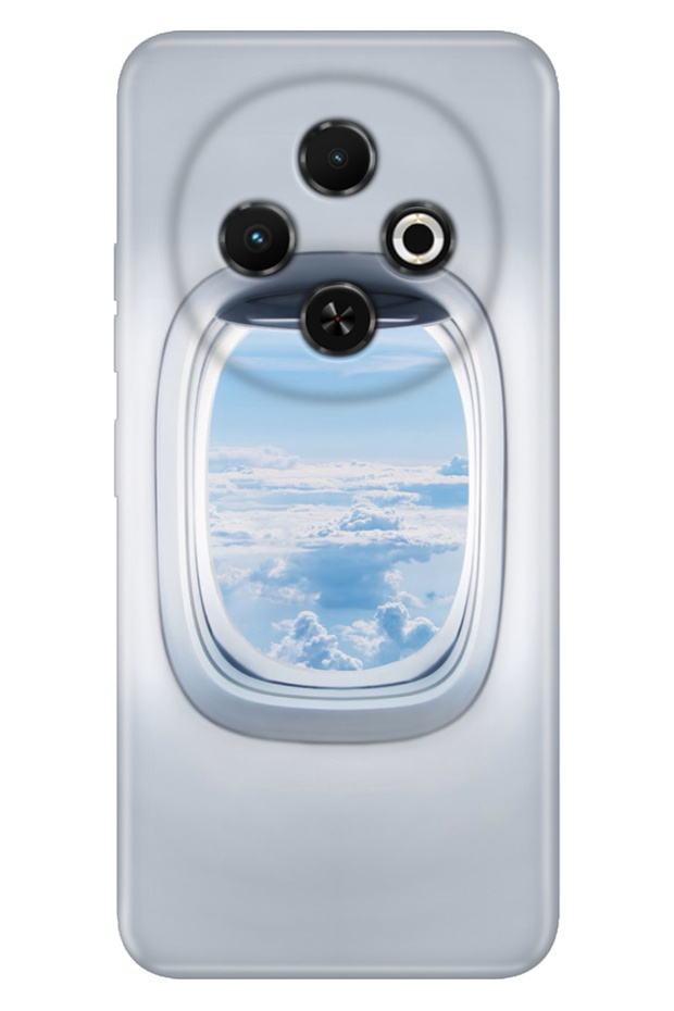 Spark 30C 6.67 " Case Tecno Pictorial Rubber Silicone Cover Airplane Window