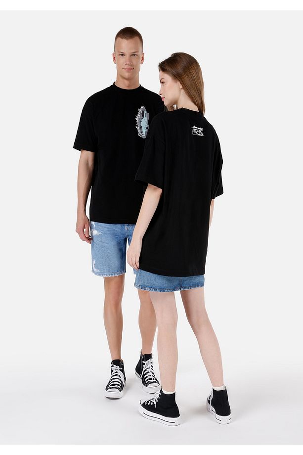 UNISEX Lilseb Sloganlı Siyah Tişört - 7
