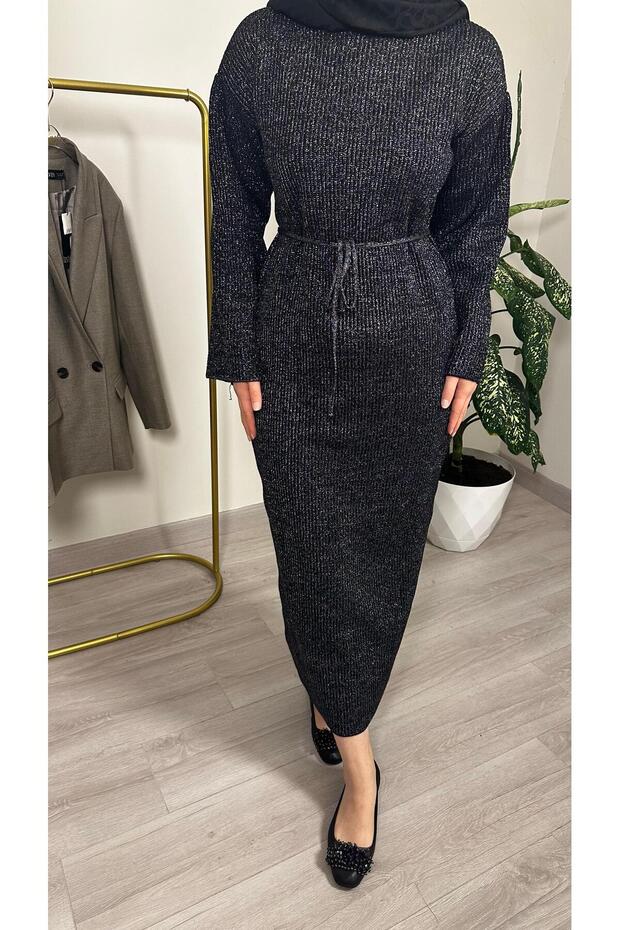 Simli Triko Elbise - 5