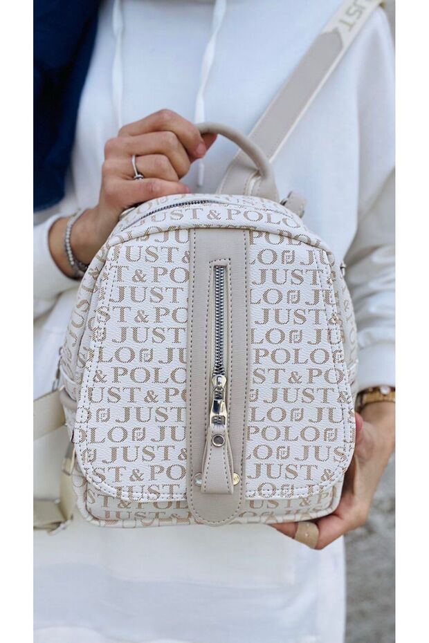 حقيبة ظهر نسائية مبطنة متعددة الأقسام - 1