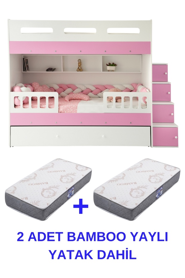 Berlin Ranza / 2adet Bambo Yaylı Yatak Dahil / Ücretsiz Kurulum - 1