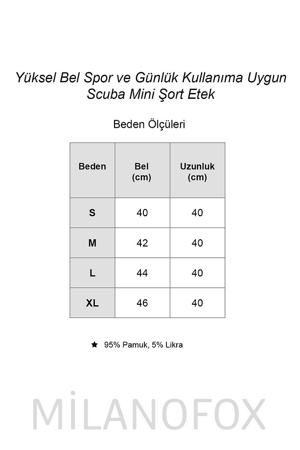 Yüksel Bel Spor ve Günlük Kullanıma Uygun Scuba Mini Şort Etek - 6