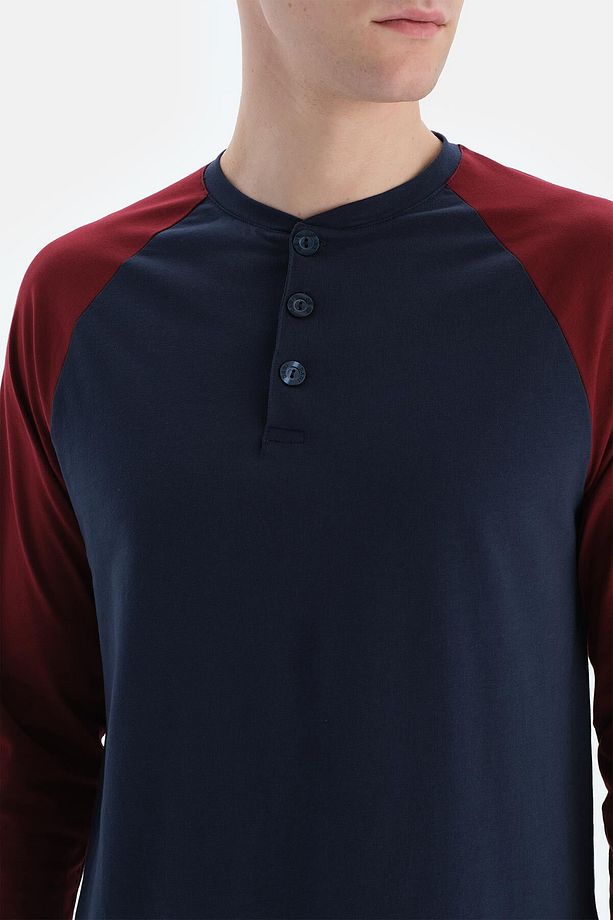 Lacivert Erkek Reglan Kol Pijama Takımı - 5