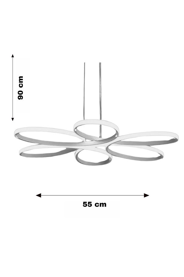 Nipul Siyah Sarkıt Modern Ultra Süper 3 Renk Işıklı Ledli Avize - 4