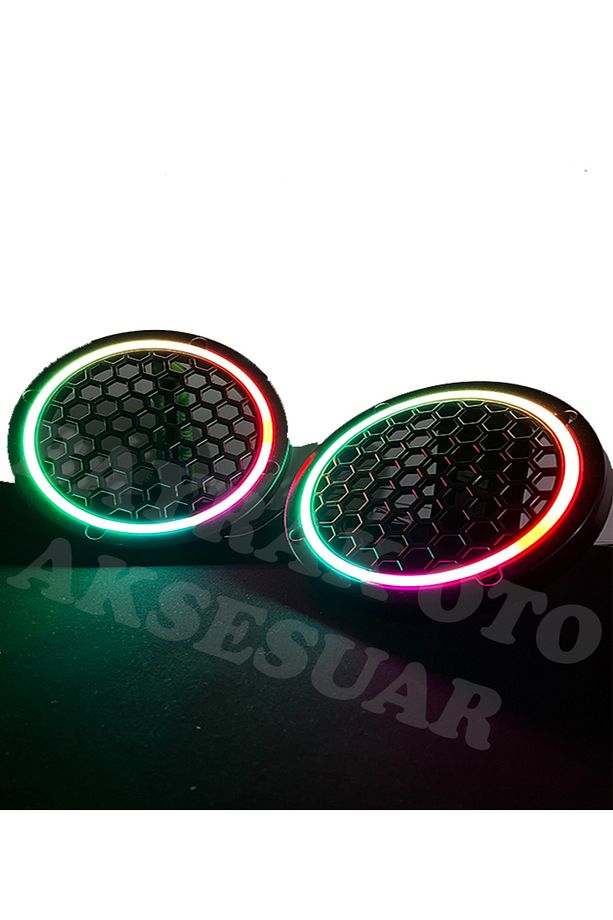 Pixel Kayar Ledli 16cm Midrange Kapağı Neon Led Işıklı Kumanda Kontrollü 16cm Uyumlu 358 Modlu - 4