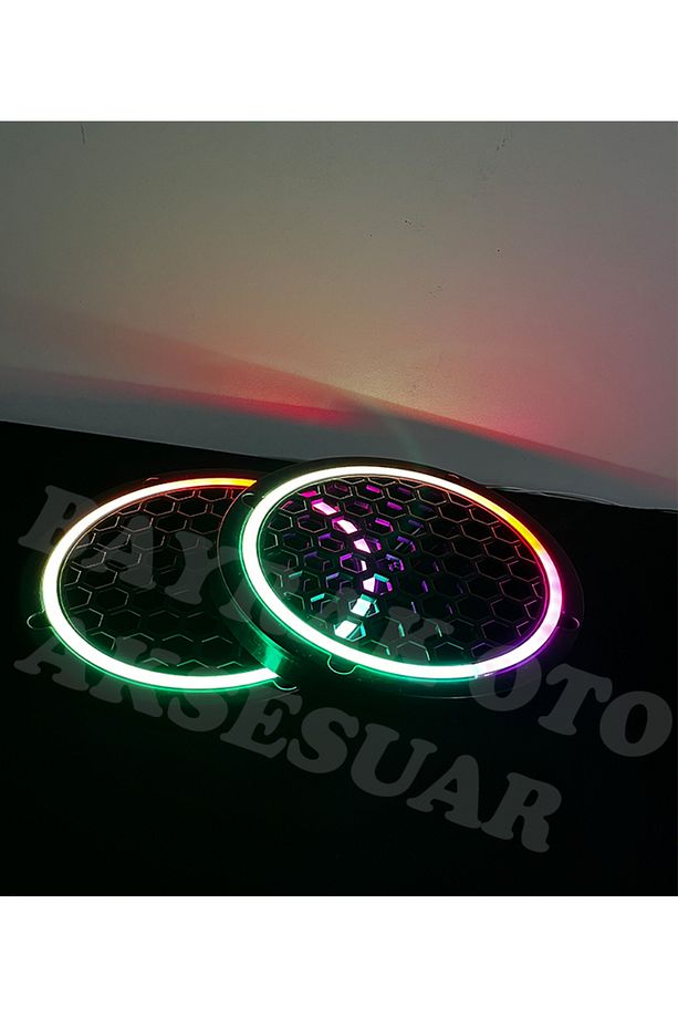 Pixel Kayar Ledli 16cm Midrange Kapağı Neon Led Işıklı Kumanda Kontrollü 16cm Uyumlu 358 Modlu - 5
