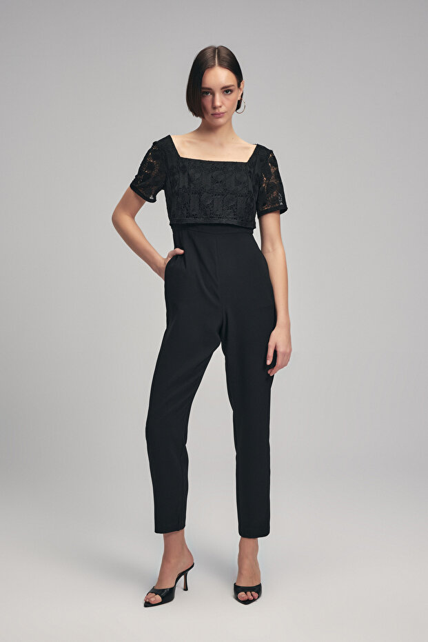 Dantelli Kare Yaka Tulum - 4