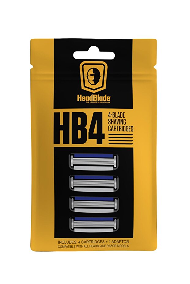 Men's HB4 Refill Razor Blades - Stainless Steel, No Tugging, Face/Body/Scalp (Pack of 1)
