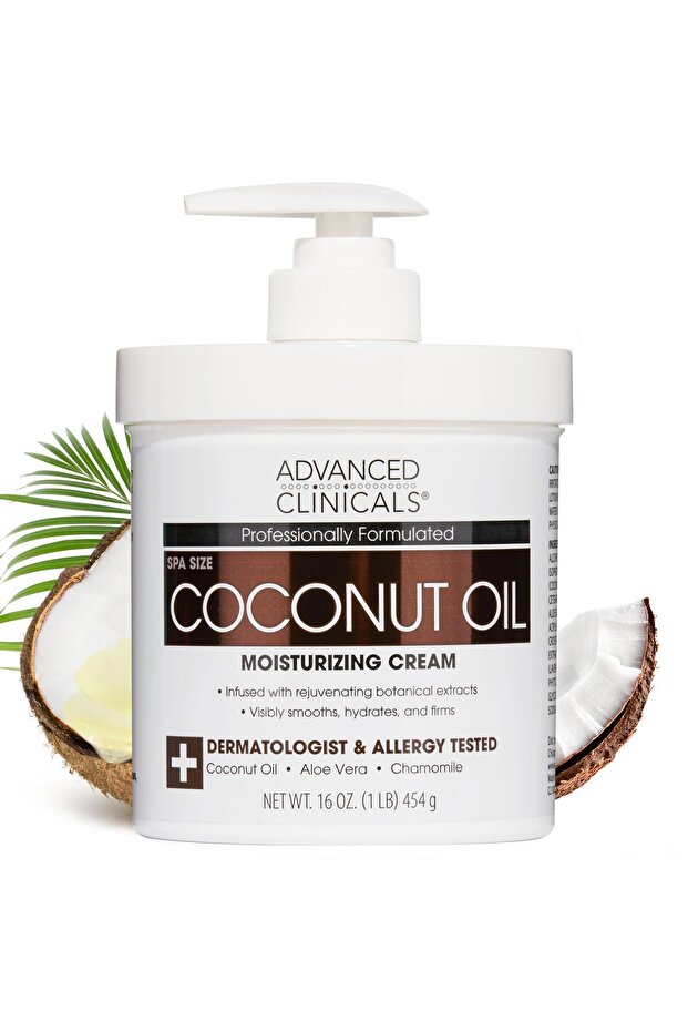 Coconut Body Lotion & Face Moisturizer | Natural Coconut Oil Cream for Dry Skin, 16 Oz