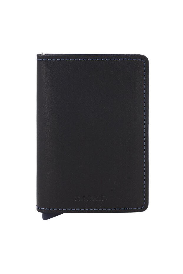 Slimwallet Original Card Holder Wallet, Black-Navy Blue