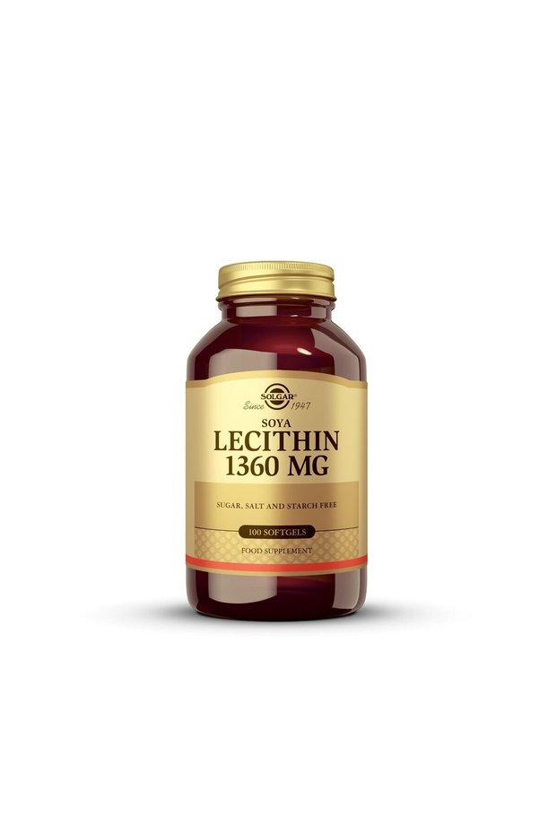 Solgar Lecithin 1360mg, 100 Softgels - Natural SOYA Lecithin, Choline & Linoleic Acid