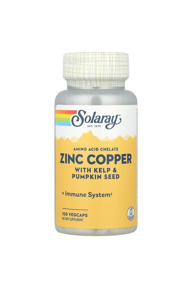 Zinc + Copper Amino Acid Chelate VCapsules, 100 Count