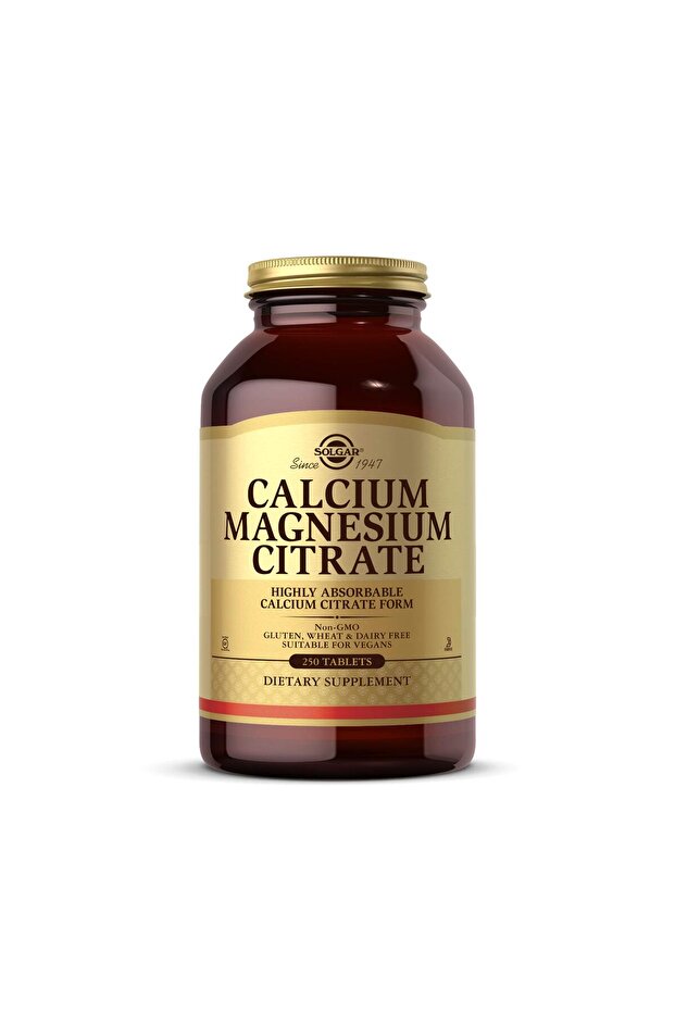 Calcium Magnesium Citrate, 250 Tablets - Supports Bones, Teeth, Muscles - Non-GMO, Vegan