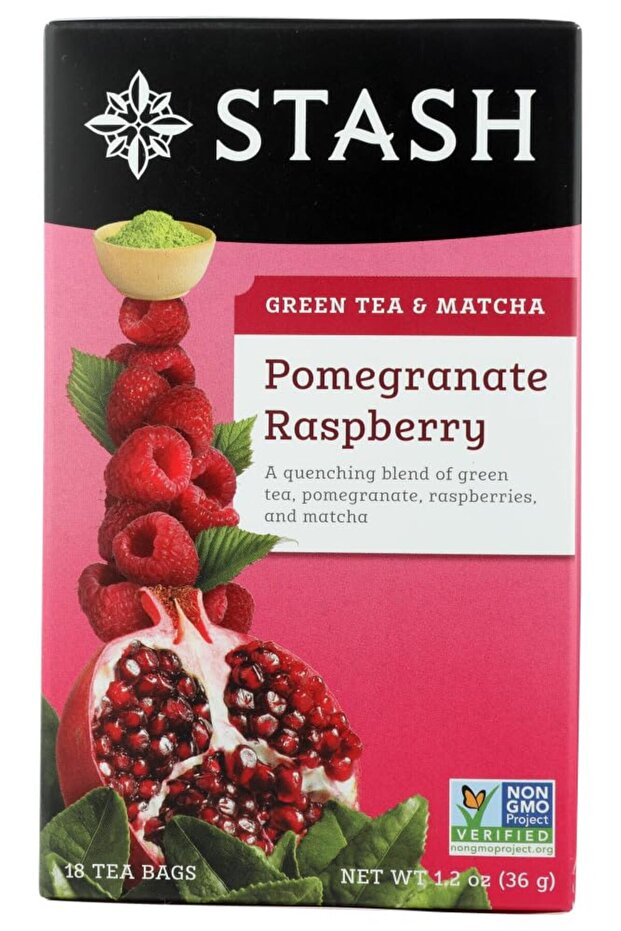 Green Tea with Matcha Pomegranate Raspberry -- 18 Tea Bags (Pack of 2)