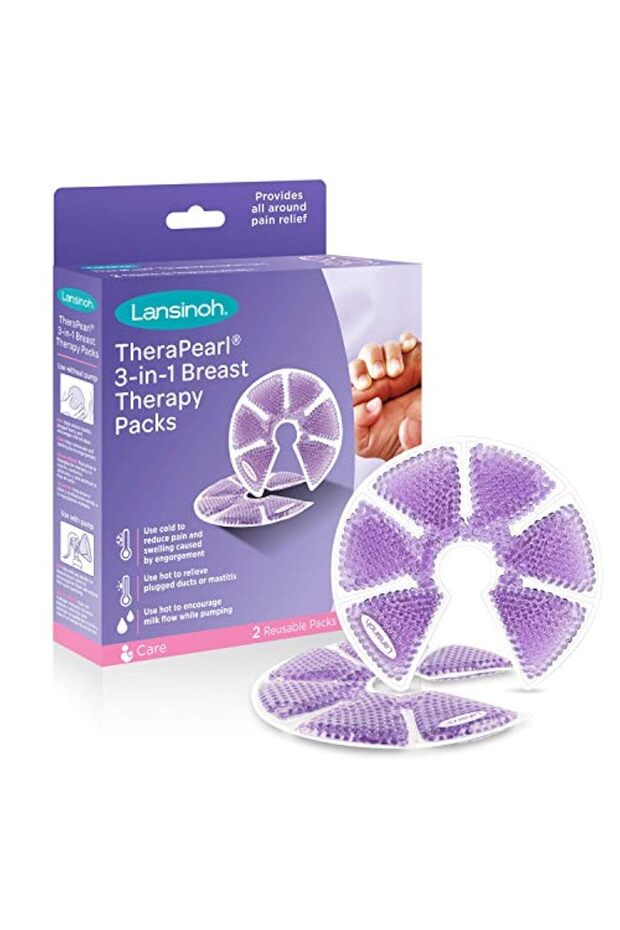 TheraPearl 3-in-1 Hot or Cold Breast Therapy Pack with Cover, 2 Count
