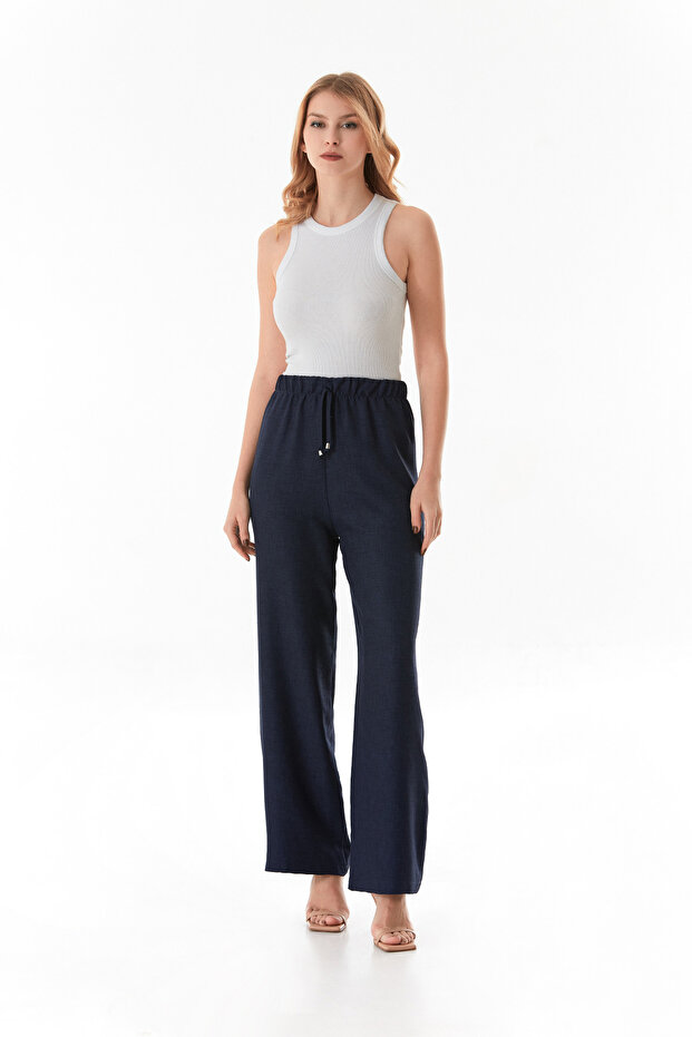 Palazzo-Hose mit elastischem Bund - 2