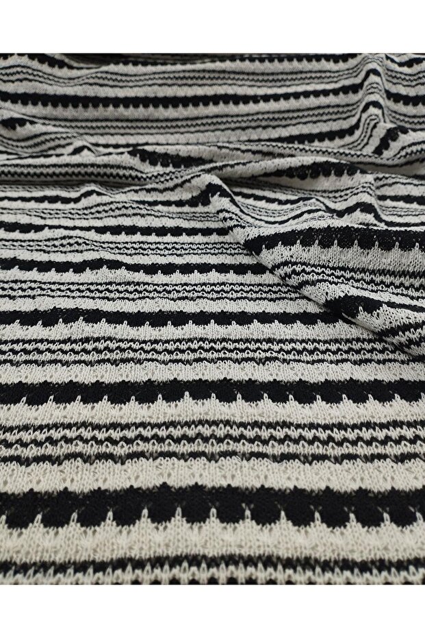 Thin Knitwear in Black Ecru Colors Width: 150