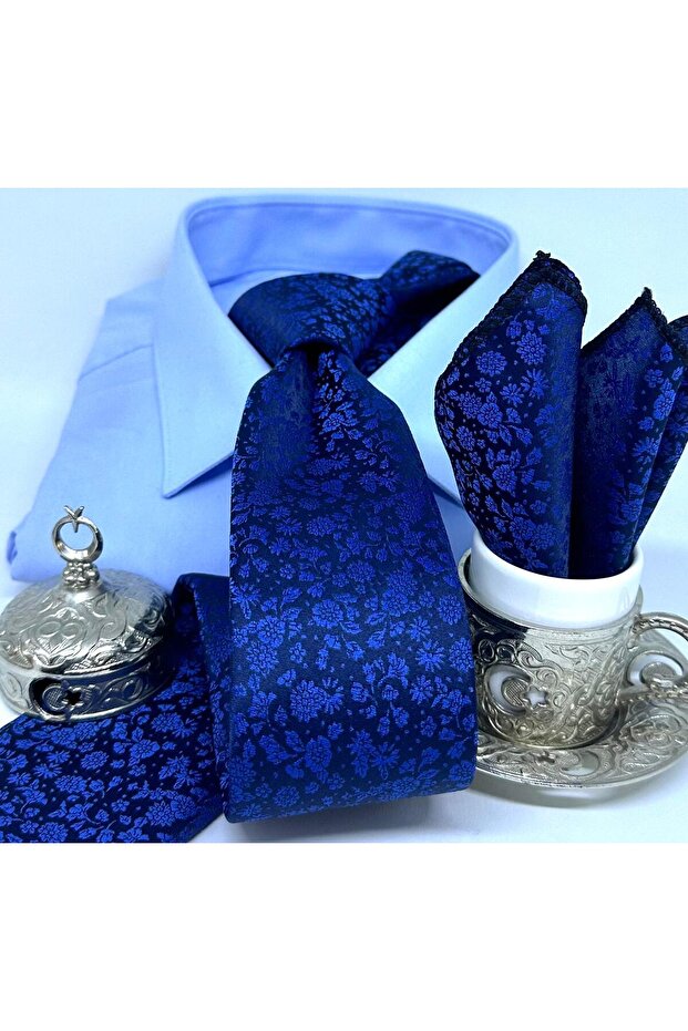 Dokuma Mendilli Kravat - 5