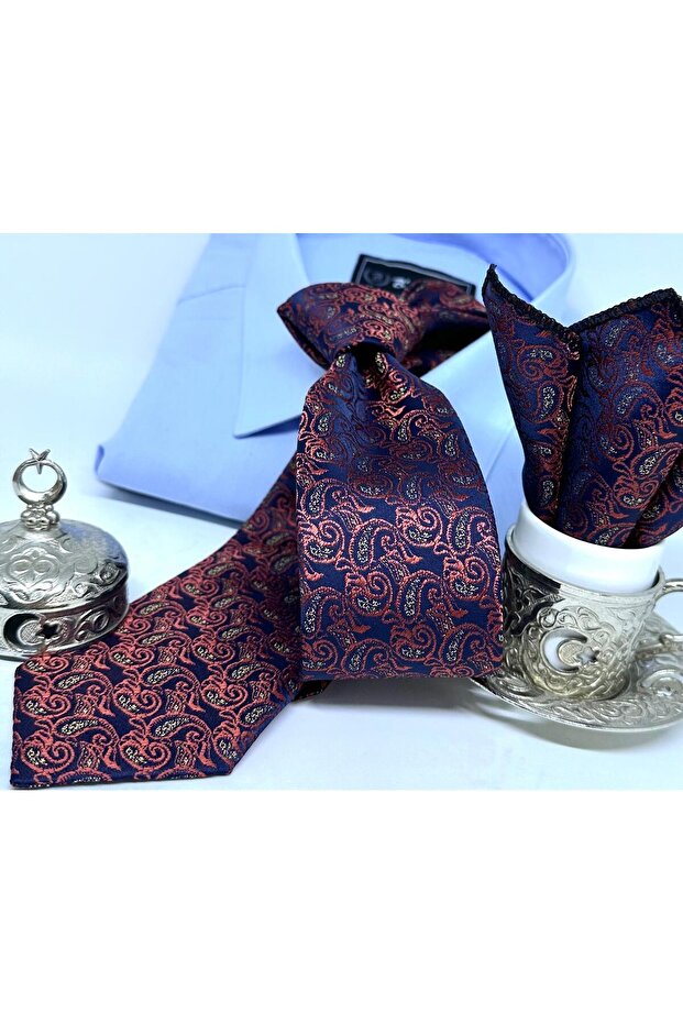 Dokuma Mendilli Kravat - 3