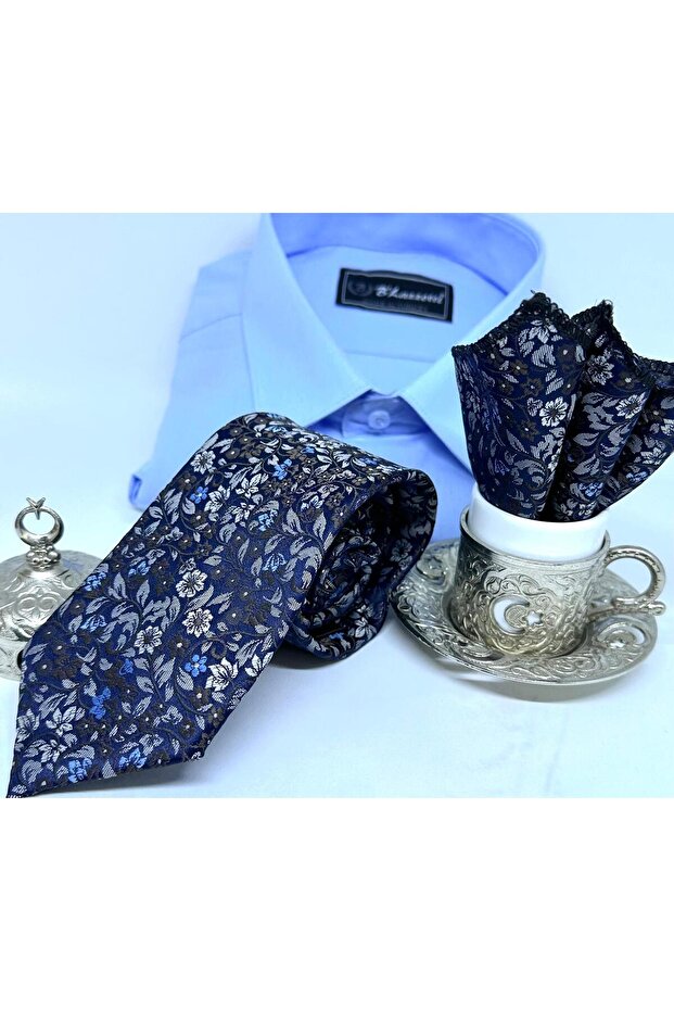 Dokuma Mendilli Kravat - 4