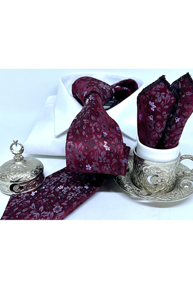 Dokuma Mendilli Kravat - 1