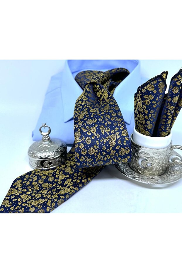 Dokuma Mendilli Kravat - 5