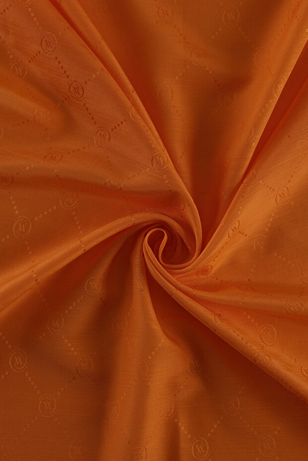 شال حرير قطني مسطح برتقالي داكن - 2