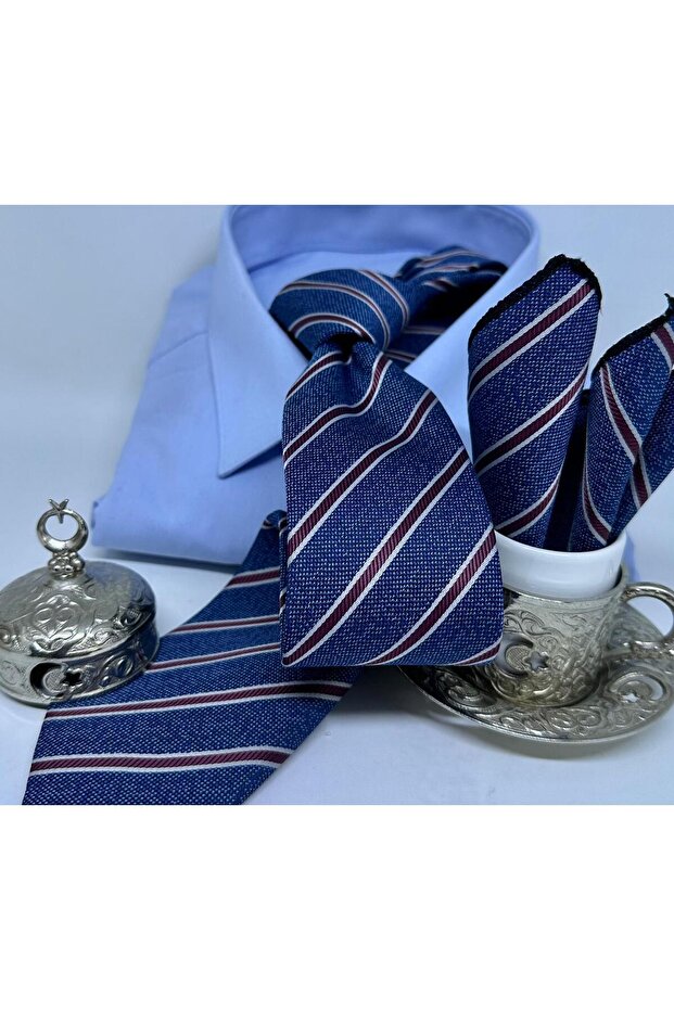 Dokuma Mendilli Kravat - 3