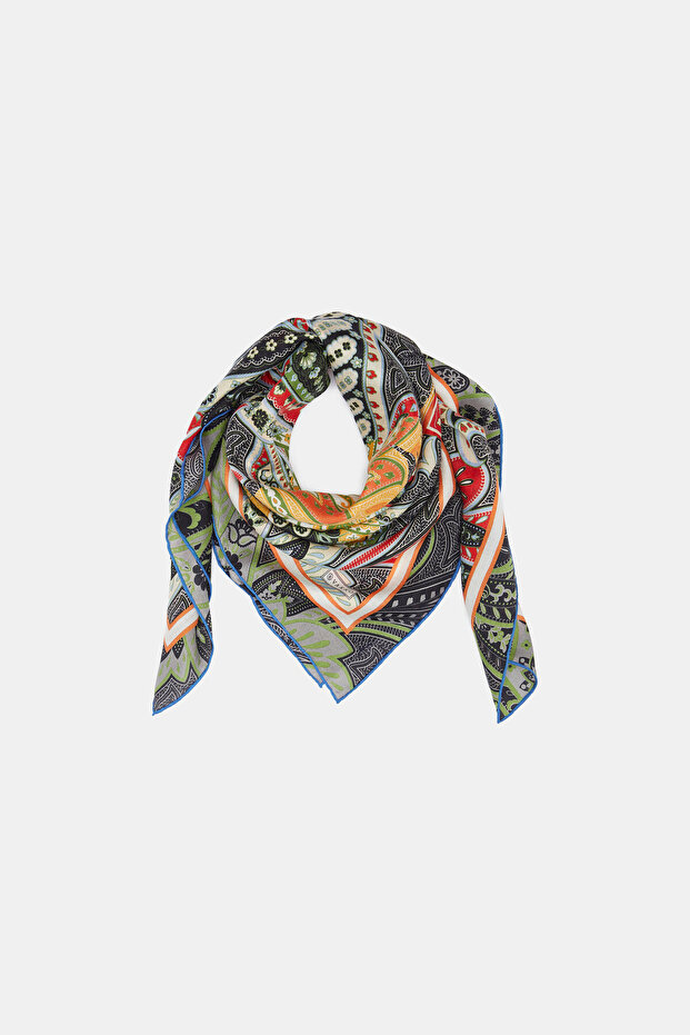 AT FİGÜRLÜ İPEK EŞARP - 2