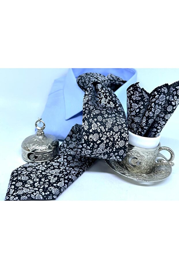 Dokuma Mendilli Kravat - 4