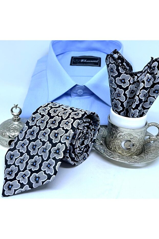 Dokuma Mendilli Kravat - 3