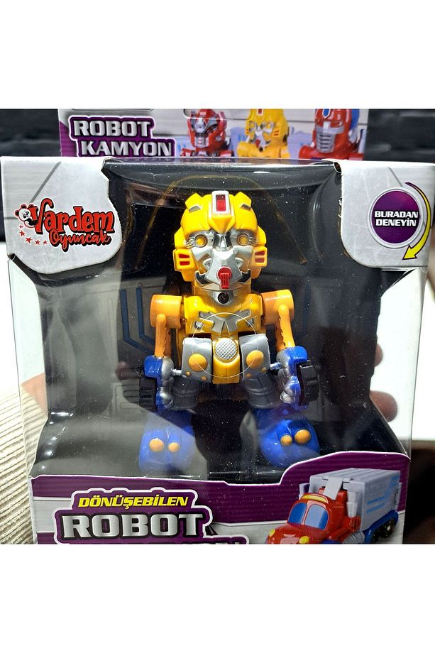 Kamyona Dönüşen Robot kamyon ARABA robot transform 10,5X6cm bas robota dönüşsün IŞIKLI ve SESLİ - 4