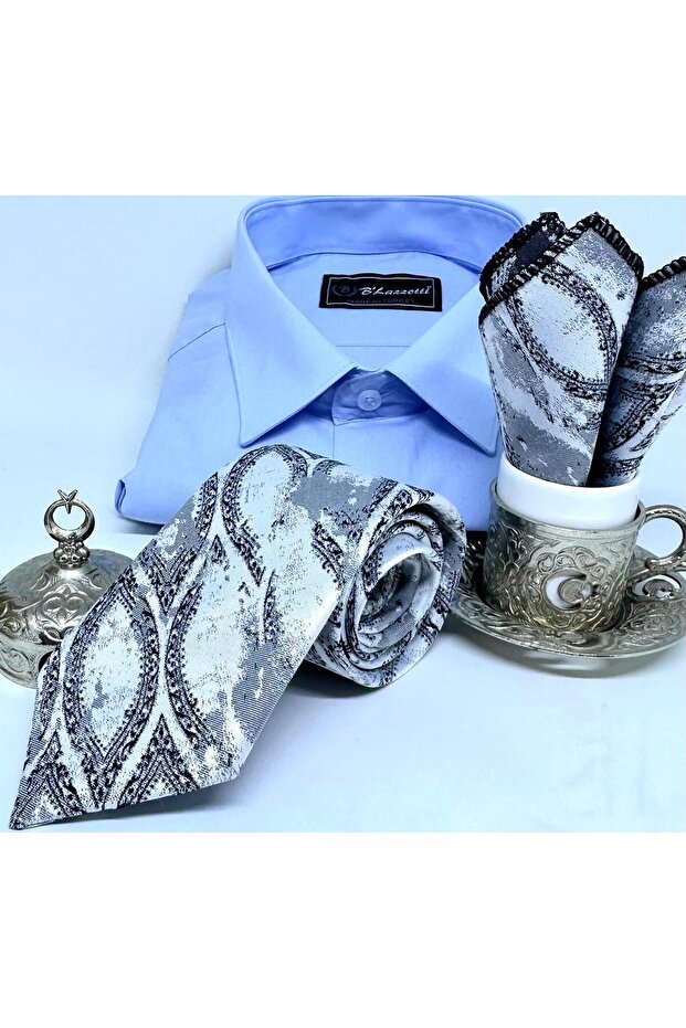 Dokuma Mendilli Kravat - 4