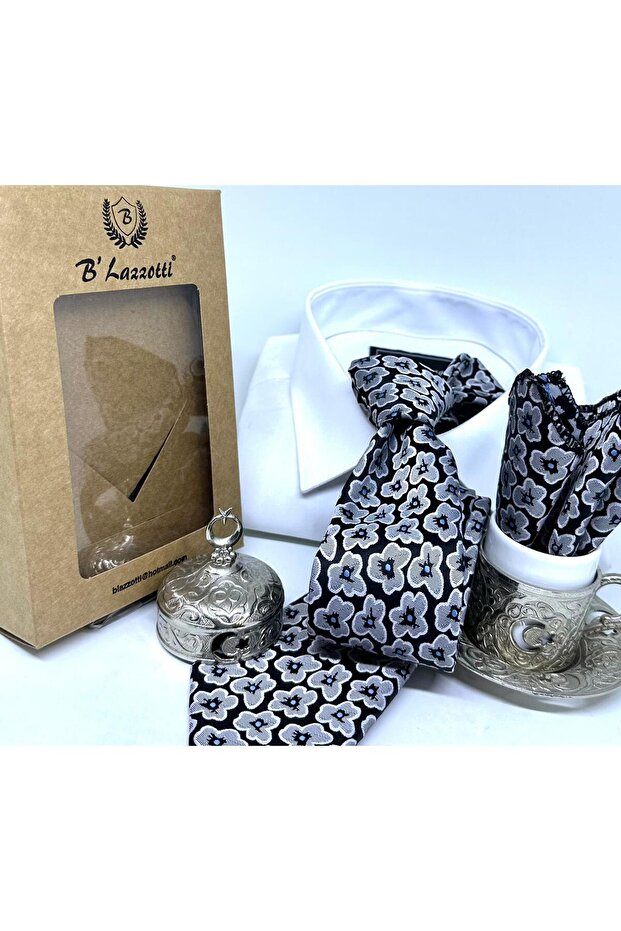 Dokuma Mendilli Kravat - 5