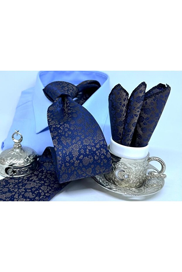 Dokuma Mendilli Kravat - 5