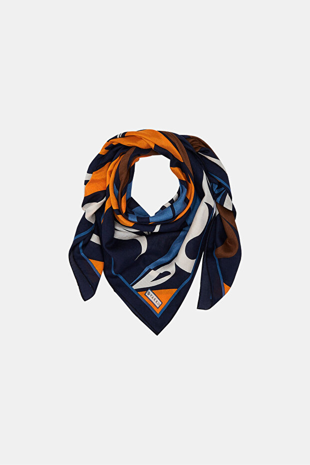 GEOMETRIC PATTERNED SILK SCARF - 2