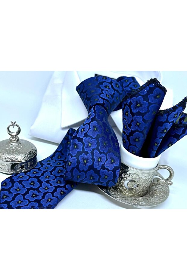 Dokuma Mendilli Kravat - 1