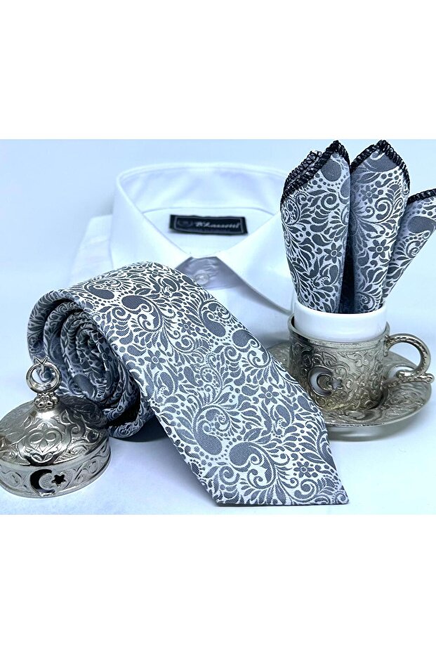 Dokuma Mendilli Kravat - 4