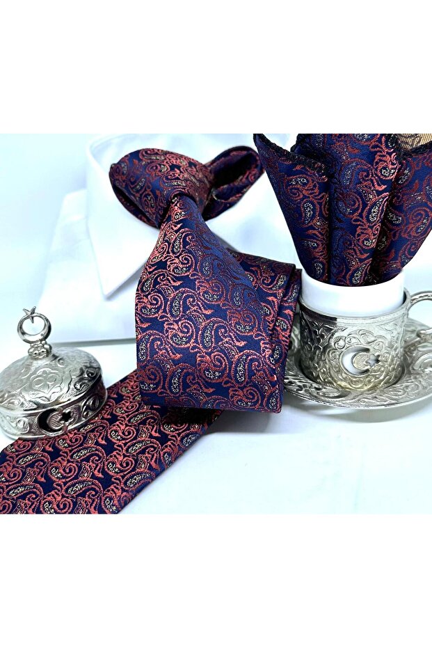 Dokuma Mendilli Kravat - 1