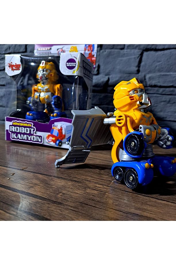 Kamyona Dönüşen Robot kamyon ARABA robot transform 10,5X6cm bas robota dönüşsün IŞIKLI ve SESLİ - 1