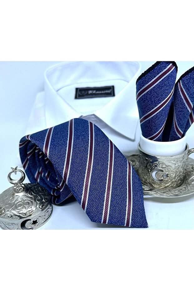 Dokuma Mendilli Kravat - 5