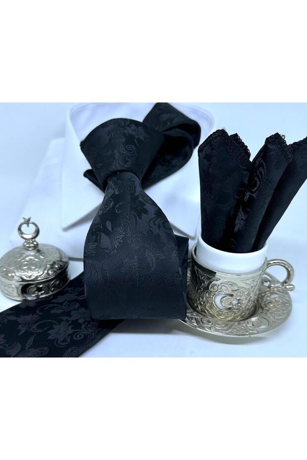 Dokuma Mendilli Kravat - 1