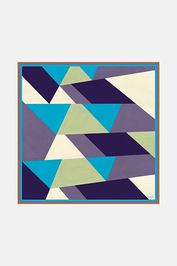 GEOMETRIC PATTERNED SILK SCARF - 1