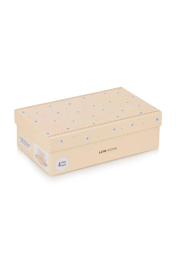 LCW HOME Sarı Çiçek Baskılı 2 Kişilik Porselen Kahve Fincan Takımı 90 Ml - 3