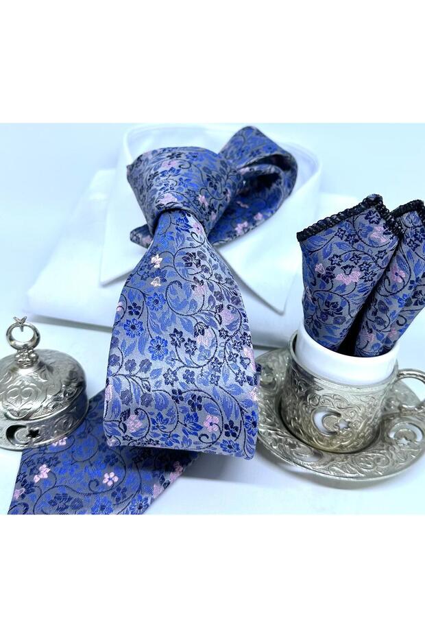 Dokuma Mendilli Kravat - 1