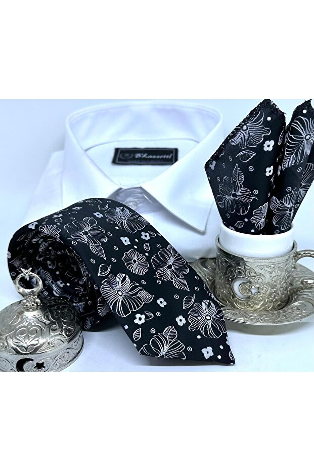 Dokuma Mendilli Kravat - 5